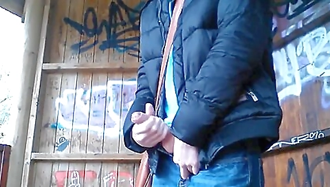 German Stud Public Park Jerk And Cum