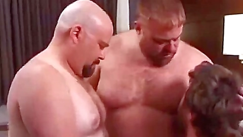 Chubs Threesome Gay Orgy Video