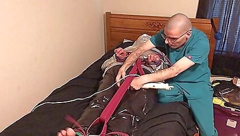 Jun 14 2022 - Rubber Boy Gets Tied Up & Breath Controlled In Silver Nylon