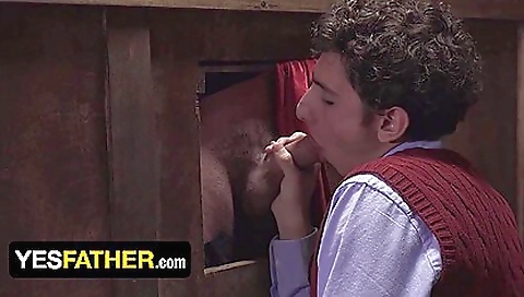 Altar Boy Carter Ford Slobbers On Perv Priests Throbbing Dick In The Confession Booth