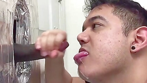 Hung Uncut Dark Guy Cums At The Gloryhole